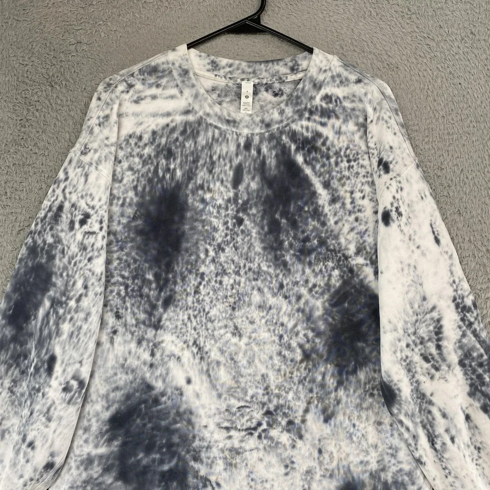 Lululemon Perfectly Oversized Sweatshirt Womens 4‎ Tie Dye Marble Relaxed Terry